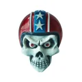 AUTOCOLLANT/STICKER LETHAL THREAT 3D SKULL HELMET ROUGE