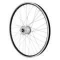 ROUE VTT 24" NOIRE AVANT MOYEU ALU AXE PLEIN DH-C3000 6V/3W JANTE 19C