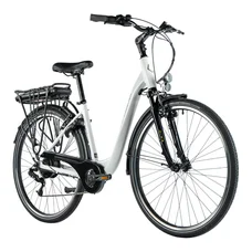 VELO ELECTRIQUE/VAE CITY 28 LEADER FOX PARK MIXTE BLANC BRILLANT 7V MOTEUR ROUE AR BAFANG 36V 45Nm BATTERIE 15Ah (16,5'' - H43cm - TAILLE S - POUR ADULTE DE 158cm à 168cm)