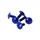 VIS TETE BOMBEE DE CARROSSERIE/CARENAGE/CAPOTAGE DIAM 6 x 15 mm BLEU (VENDU PAR 6)  -SELECTION P2R-
