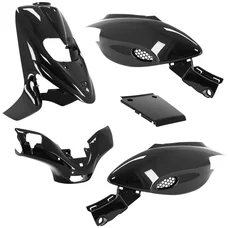 FAIRINGS/BODY PARTS FOR SCOOT  GILERA 50 STALKER BLACK GLOSS  (5 PARTS KIT) (WITH TRAP DOOR-COVER)