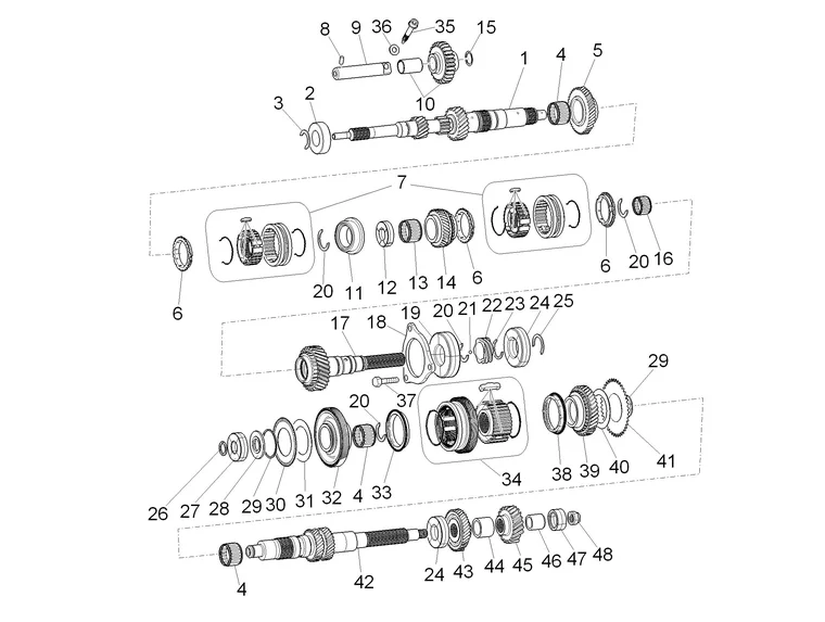 Composants de la boîte de vitesses 