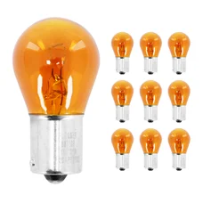 LIGHT BULB 12V 21W STANDART P21W FOOT BA15S ORANGE (TURN LIGHTS) (SOLD PER 10)  -FLOSSER-
