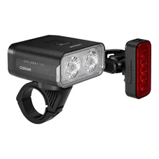 ECLAIRAGE VELO USB KIT OSRAM LED EXPLORER 1000 LUMENS NOIR FONCTION ECLAIRAGE AUTOMATIQUE/MODE FLASH/ FEU STOP (AUTONOMIE 4H-18H) (AVANT+ARRIERE)