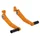 SELECTEUR DE VITESSE ET PEDALE DE FREIN ARRIERE MOTO POUR KTM 125 DUKE ALU CNC ANODISE ORANGE EMBOUT NOIR (PAIRE)  -AVOC-