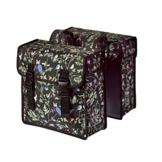 DOUBLE BAG FOR BICYCLE -REAR- BASIL WANDERLUST 35Lt BLACK - ON LUGGAGE RACK WITH VELCRO TAPES(37x15x37cm)