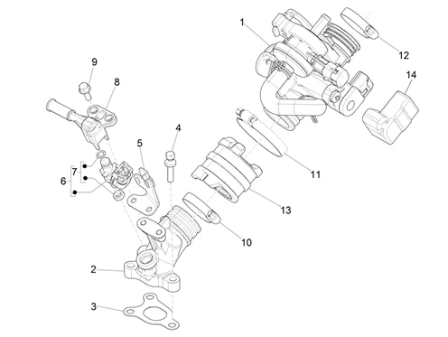 Corps papillon - Injecteur - Raccord d'admission