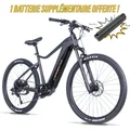 VELO ELECTRIQUE/VAE VTT 29 LEADER FOX KENT 2025 GRIS MAT 9V MOTEUR CENTRAL BAFANG M510 36V 95Nm BATTERIE 20Ah (17,5'' - H44,5cm - TAILLE M - POUR ADULTE DE 168cm à 178cm)