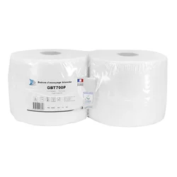 PAPIER BOBINE ESSUIE-MAIN BLANC (2 BOBINES - 1000 FEUILLES dim 20x25 cm) -SELECTION P2R