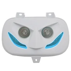 DOUBLE OPTIQUE SCOOT REPLAY RR8 POUR MBK 50 BOOSTER 1999>2003/YAMAHA 50 BWS 1999>2003 BLANC AVEC LEDS BLEU **
