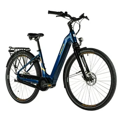 VELO ELECTRIQUE/VAE CITY 28 LEADER FOX NEBA MIXTE BLEU TIGRE 8V SHIMANO NEXUS MOTEUR CENTRAL BAFANG M420 36V 80Nm BATTERIE 15Ah (18'' - H46cm - TAILLE M - POUR ADULTE DE 168cm à 178cm)