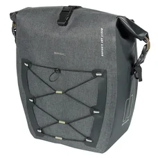 SACOCHE ARRIERE VELO LATERALE BASIL NAVIGATOR STORM CYCLOTOURISTE WATERPROOF 25-31L NOIR FIXATION MIK HOOKS SUR PORTE BAGAGE (41x15x27cm) AVEC POIGNEE ET BANDOUILLERE FERMETURE ENROULEMENT