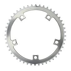 CHAINRING FOR TRACK BIKE- 5 Arms- 46T.Ø 144 ALUMINIUM SILVER 7075 FOR CHAIN 3.17mm (1"1/8) TA