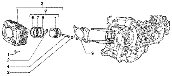 Ensemble cylindre-piston-axe de piston