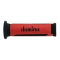 REVETEMENT POIGNEE DOMINO MOTO ON ROAD A350 ROUGE/NOIR OPEN END 120mm (PAIRE)