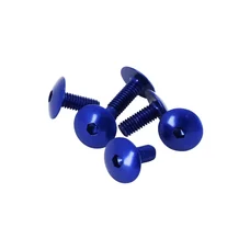 VIS TETE BOMBEE DE CARROSSERIE/CARENAGE/CAPOTAGE DIAM 6 x 15 mm BLEU (VENDU PAR 6)  -SELECTION P2R-