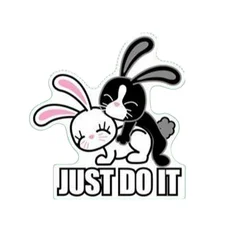 STICKER LETHAL THREAT MINI NASTY RABBIT JUST DO IT (60x80mm)