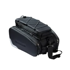 SINGLE BAG FOR BICYCLE-REAR- RACKTIME ODIN - BLACK -  ON CARRIER (L 37cm x L 24cm x h 24cm) - COMPATIBLE RACKTIME SNAP-IT SYSTEM (With folding side-bags)