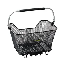 PANIER ARRIERE FIL ACIER RACKTIME BASK IT DELUXE NOIR AVEC ANSE SUR PORTE BAGAGE (45x30x33 cm) - COMPATIBLE SYSTEME RACKTIME SNAPIT (CHARGE MAX 10kg)