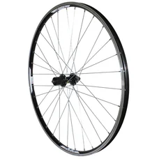 WHEEL FOR MTB - 29" COMBO REAR BLACK REINFORCED - V-BRAKE - SHIMANO RM66 HUB FOR CASSETTE 11/10/9/8 SPEED (COMPATIBLE DISC CENTERLOCK) (DOUBLE WALLED RIM WITH EYELETS-STAINLESS SPOKES)