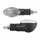 TURN SIGNAL (UNIVERSAL) REPLAY MINI OVAL SHAPED CLEAR/BLACK - WITH BA9S BULBS (PAIR) ** (L 75mm / H 28mm / Wd 38mm)