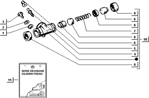 Cylindre frein roue ar.