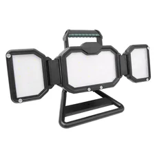 LAMPE/PROJECTEUR DE CHANTIER A LEDS 25W 2500 LM REPLIABLE AVEC 3 BATTERIE (RECHARGEABLE USB + ALIMENTATION)