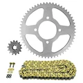 KIT CHAINE ADAPTABLE SUZUKI 125 VL INTRUDER 1999>2008  428  14x56  (DIAM COURONNE 76/100/10.5)  (DEMULTIPLICATION ORIGINE)  -AFAM-