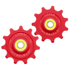 GALET DERAILLEUR TRIPEAK 11-11 DENTS ROULEMENT G5 CERAMIQUE POUR SHIMANO RD91xx/80xx/70xx 12V. ROUGE (4 RONDELLES DURACE/4 RONDELLES ULTEGRA ,105) (BLISTER DE 2)