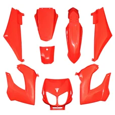 FAIRINGS/BODY PARTS FOR 50cc MOTORBIKE   DERBI 50 SENDA 2000>2010 RED GLOSS  (8 PARTS KIT) SELECTION P2R-