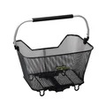 REAR BASKET- STEEL MESH- RACKTIME BASK IT 2.0 BLACK- WITH HANDLE ON CARRIER (43x29x31 cm) - COMPATIBLE SYSTEM RACKTIME SNAP-IT 2.0 (After 2021)