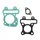 GASKET SET FOR CYLINDER KIT FOR SCOOT  PIAGGIO 50 ZIP 4STROKE, LIBERTY 4STROKE, FLY 4STROKE, VESPA ET4, VESPA LX 4STROKE/APRILIA 50 SCARABEO 4STROKE/DERBI 50 ATLANTIS 4STROKE (3 GASKETS SET)  -SELECTION P2R-