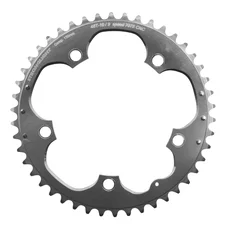 PLATEAU ROUTE 5BRA D.130 STRONGLIGHT 46DTS EXTERIEUR ARGENT ALU 7075 TYPE SHIMANO  9/10V.