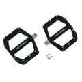 FLAT PEDAL-FOR BMX/DOWNHILL - NEWTON - ALUMINIUM CNC - BLACK-ON BEARINGS- Thread 9/16 with removable silver grip pins (PAIR) 120x108mm