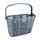 FRONT BASKET- PLASTIC - GREY FOR EBIKE - WITH HANDLE - Wd 90mm - ON CLIPS (WITH ADAPTER Ø 22/26/32) -  MAX LOAD 5 KGS