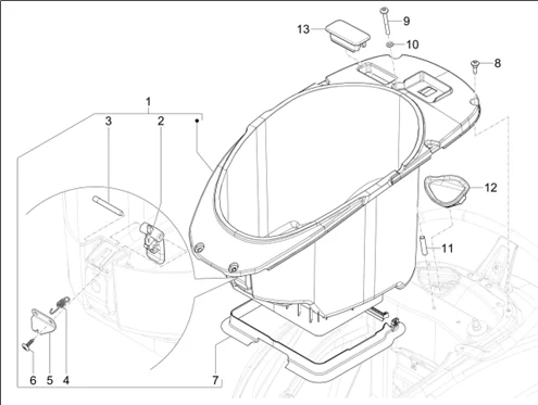 Logement casque - Dessous de selle