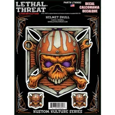 AUTOCOLLANT/STICKER LETHAL THREAT HELMET SKULL (150x200mm) (LT90692)