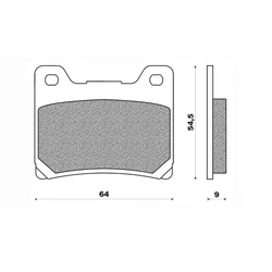 BRAKE PADS NEWFREN FOR YAMAHA 850 TDM 1991>2001, 900 XJS DIVERSION 1995>2003, 1100 BULLDOG 2002>2006, 1200 V-MAX 1991>2003   (L 64mm - H 54.5mm - thk 9mm)  (FD0068TS)  (TOURING SINTERED)