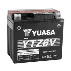 BATTERIE 12V 5 Ah YTZ6V YUASA ACTIVEE EN USINE PRETE A L'EMPLOI (Lg113xL70xH105mm)