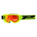 MASQUE/LUNETTES CROSS PROGRIP 3300 FL VISION GO MULTILAYERED JAUNE FLUO ECRAN MIROIR ROUGE ANTI-RAYURES/ANTI U.V./ANTI-BUEE (HOMOLOGUE CE-EN-N- AC-96025 REV.2)