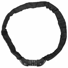 ANTIVOL VELO / TROTTINETTE CHAINE A CODE ACIER DIAM 8mm LONGUEUR 85cm NOIR  - NIVEAU SECURITE 8