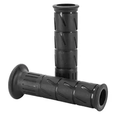REVETEMENT POIGNEE DOMINO MOTO ON ROAD STYLE KAWASAKI NOIR OPEN END 125mm (PAIRE)