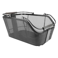PANIER ARRIERE ACIER NID ABEILLE BASIL CENTO TECH FIBRE NOIR SYSTEME MIK 2.0 SUR PORTE BAGAGE IDEAL POUR E-BIKE/VAE (L39xl24xH15cm) AVEC ECLAIRAGE LED (COMPATIBLE AVEC 211726 INCLUS)