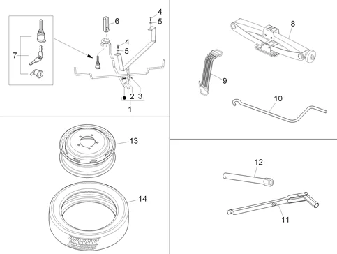 Roue de secours - Trousse à outils