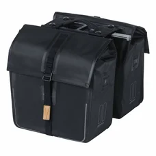 SACOCHE ARRIERE VELO DOUBLE BASIL URBAN DRY 50L NOIR 100% WATERPROOF (36x17x42cm) - FIXATION SYSTEME MIK (COMPATIBLE AVEC 157030 INCLUS)