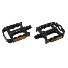 FLAT PEDAL FOR URBAN BIKE/MTB -  ON BEARINGS PREMIUM - NEWTON ALUMINIUM BLACK Thread 9/16" (PAIR)