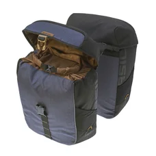 DOUBLE BAG FOR BICYCLE -REAR- BASIL MILES WATERPROOF 32L BLUE/BLACK (PAIR) (34x19x43cm)- COMPATIBLE MIK SYSTEM.