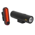 ECLAIRAGE VELO USB KIT NEWTON 500/30 LUMENS NOIR (AVANT 6 MODES+ARRIERE 4 MODES)