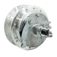 WHEEL HUB FOR MOPED PEUGEOT 103 -FRONT- 28 spokes-  WITH DRUM BRAKING PLATE + AXLE  -SELECTION P2R-