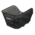 PANIER ARRIERE ACIER NID ABEILLE BASIL ICON MEDIUM NOIR FIXATION WSL SUR COTE PORTE BAGAGE  IDEAL POUR E-BIKE/VAE (L38xl23xH21cm) -FIXATION PAR VIS REGLABLE SUR FOND DU PANIER -